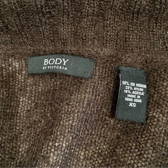 NEW Body by Victoria Mohair Draped Open Weave Shawl Collar Belted Wrap Sweater … - Picture 10 of 16